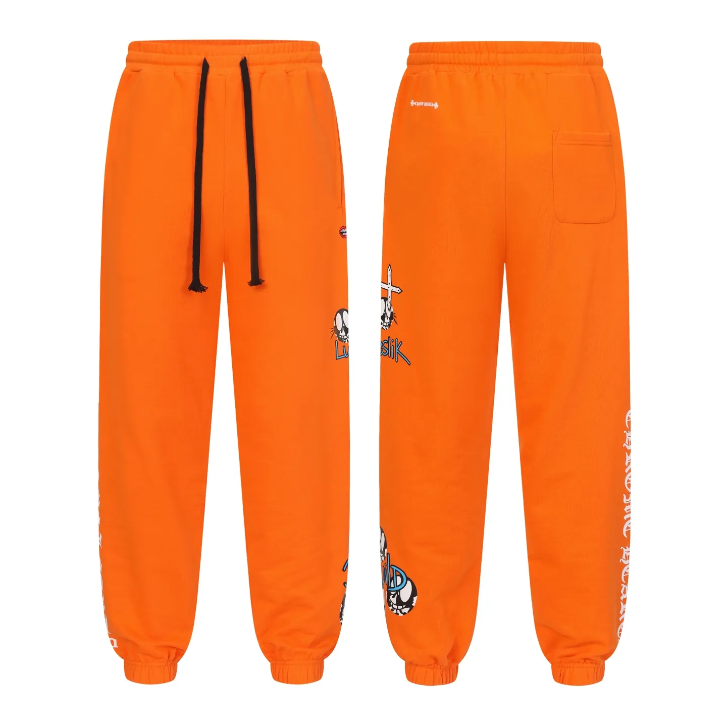 P270 #W5009 model, cross-border running quantity, please do not place an order if you pursue quality - Chrome Hearts/Chrome Heart Sanskrit Graffiti ✍️ Printed trousers, casual pants and sweatpants - High weight, high density and high quality. The wool is soft, delicate and skin-friendly. It feels soft and silky. It has excellent warmth and skin-friendly properties. - Custom-woven and custom-dyed, no color difference. No matter the fabric or workmanship details, it beats the ordinary version on the market. -Colour: Orange -Size: S M L XL